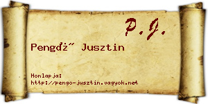 Pengő Jusztin névjegykártya